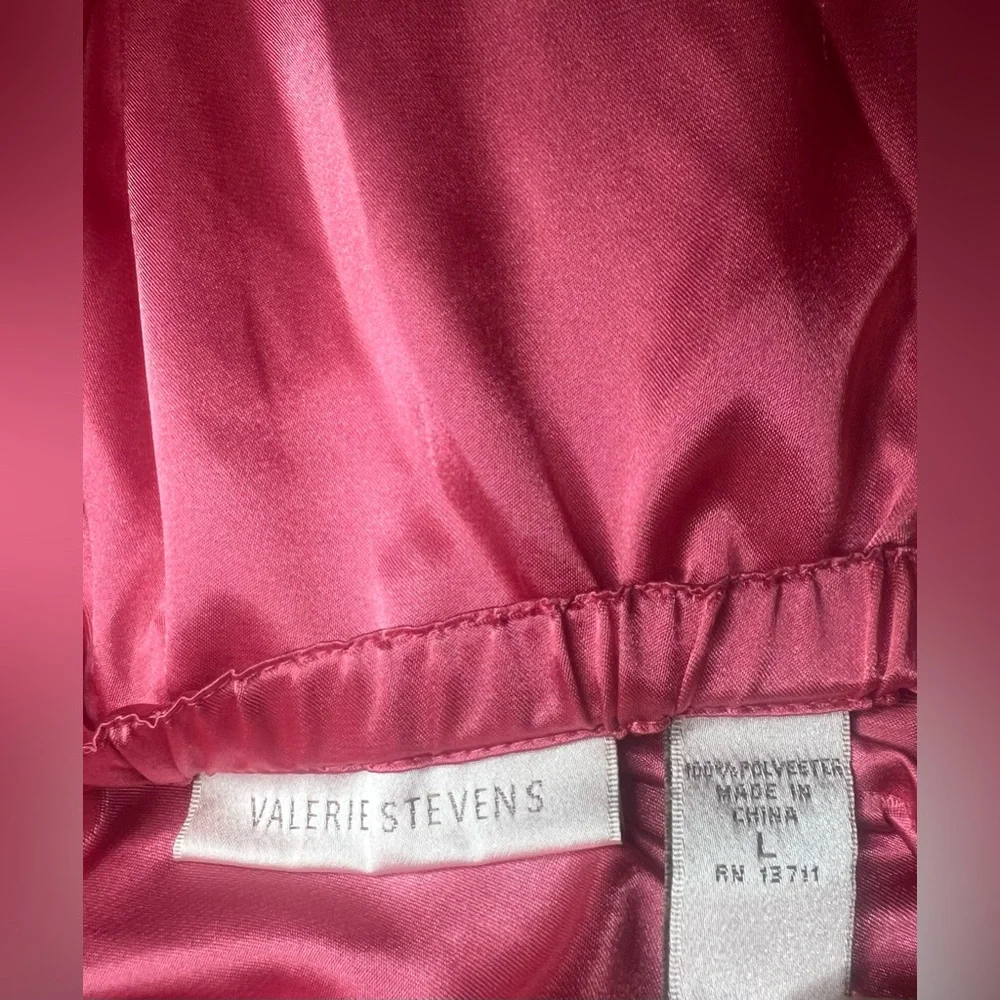 Vintage Satin Pajama Set 90s Valerie Stevens Sleevless Top Shorts Pink Silky Pjs - Picture 8 of 16